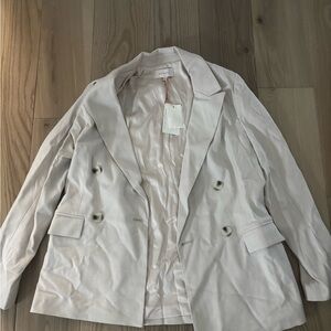 Skies Are Blue Cream Double-Breasted Blazer